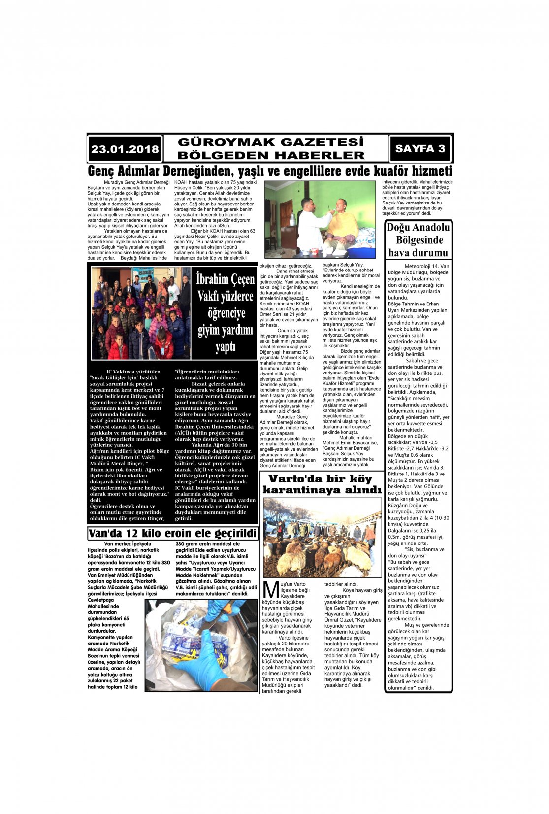 Güroymak Gazetesi 3-1.jpg Sayılı Gazete Küpürü