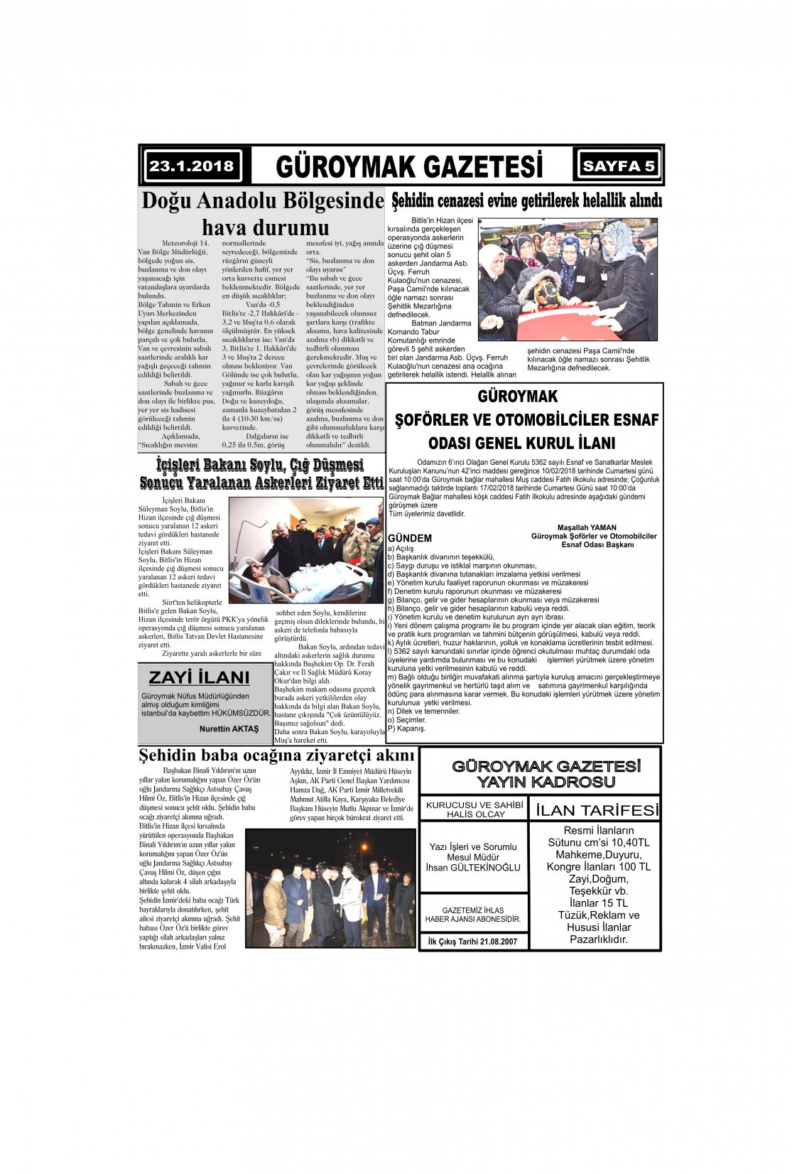 Güroymak Gazetesi 5-1.jpg Sayılı Gazete Küpürü