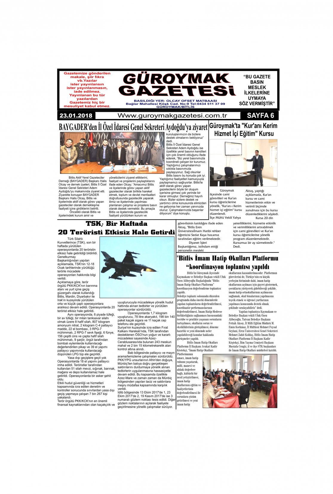 Güroymak Gazetesi 6-1.jpg Sayılı Gazete Küpürü