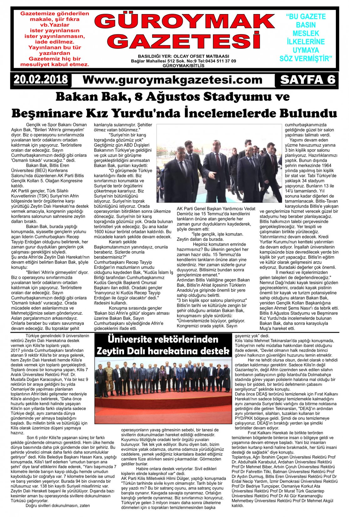 Güroymak Gazetesi 6-1.jpg Sayılı Gazete Küpürü