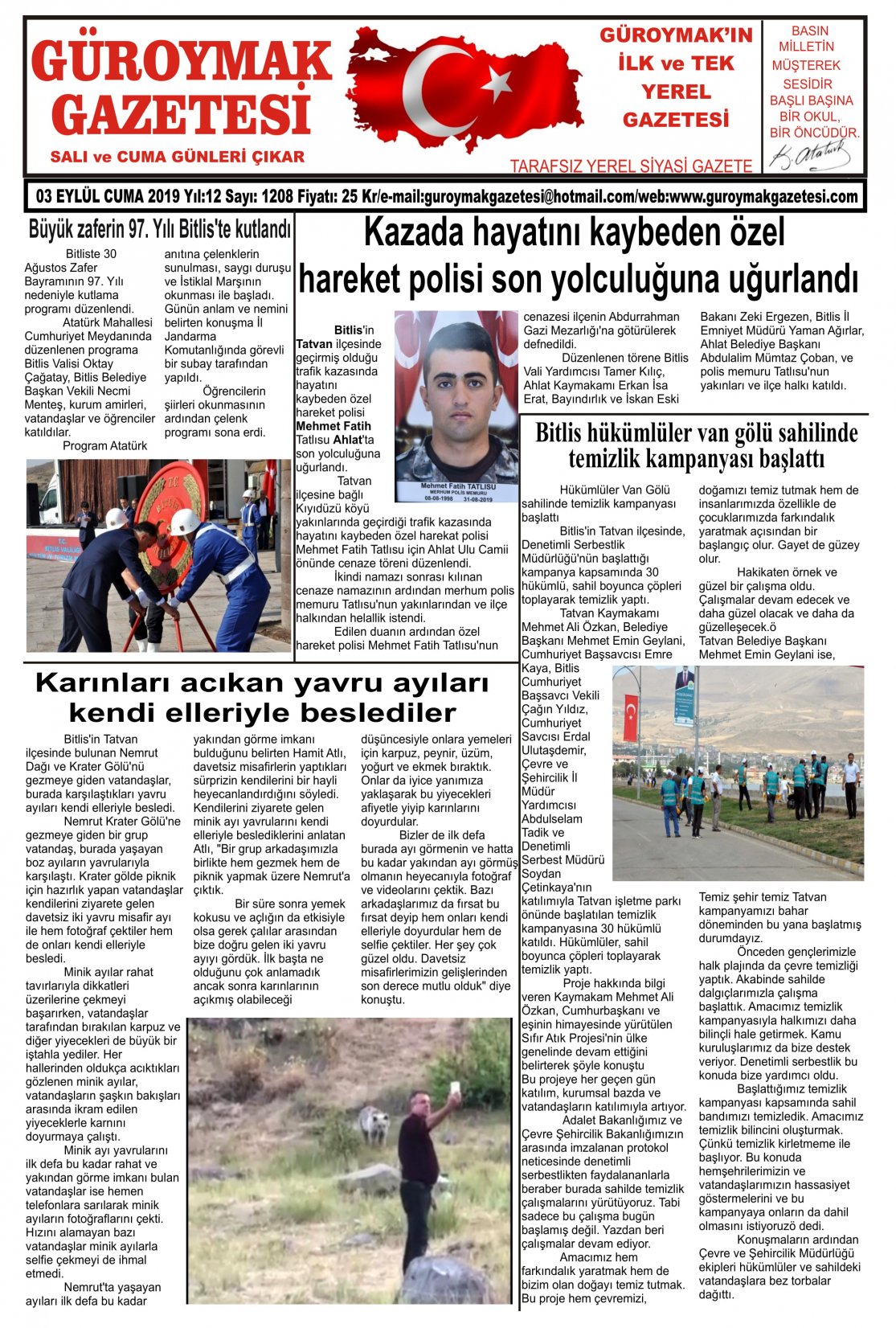 Güroymak Gazetesi 1.jpg Sayılı Gazete Küpürü