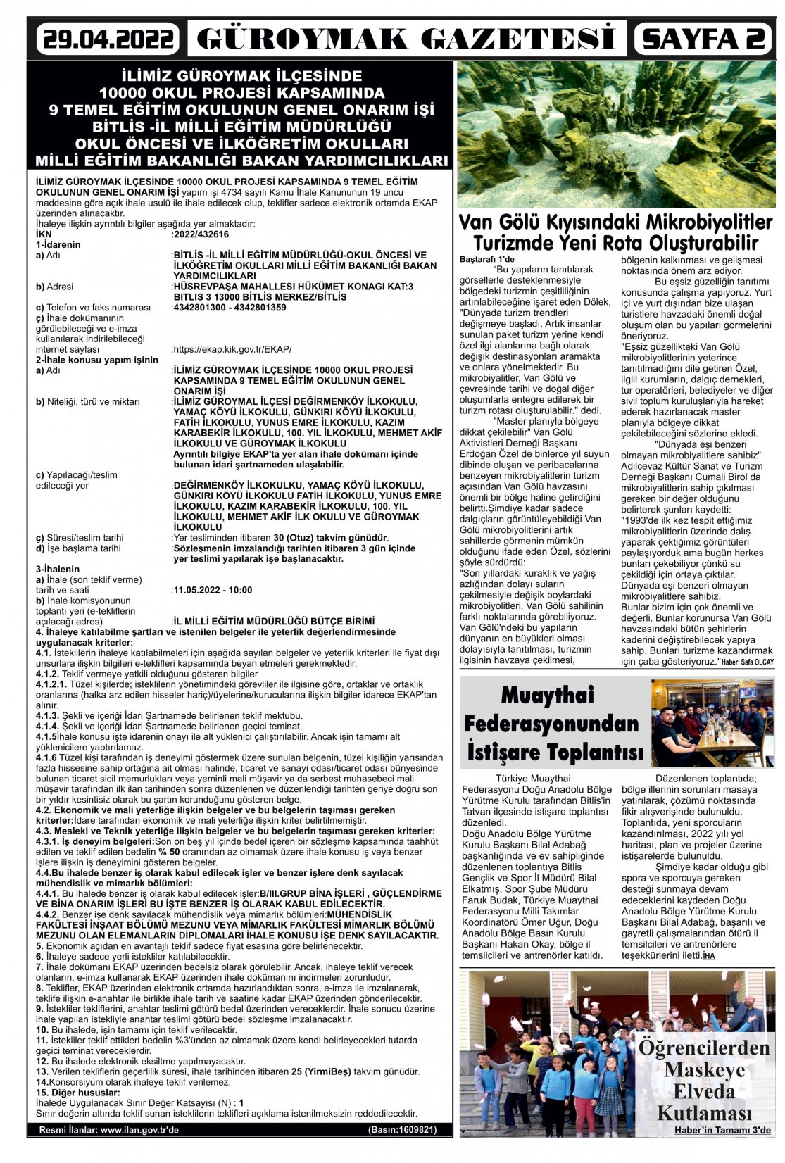 Güroymak Gazetesi 2.jpg Sayılı Gazete Küpürü