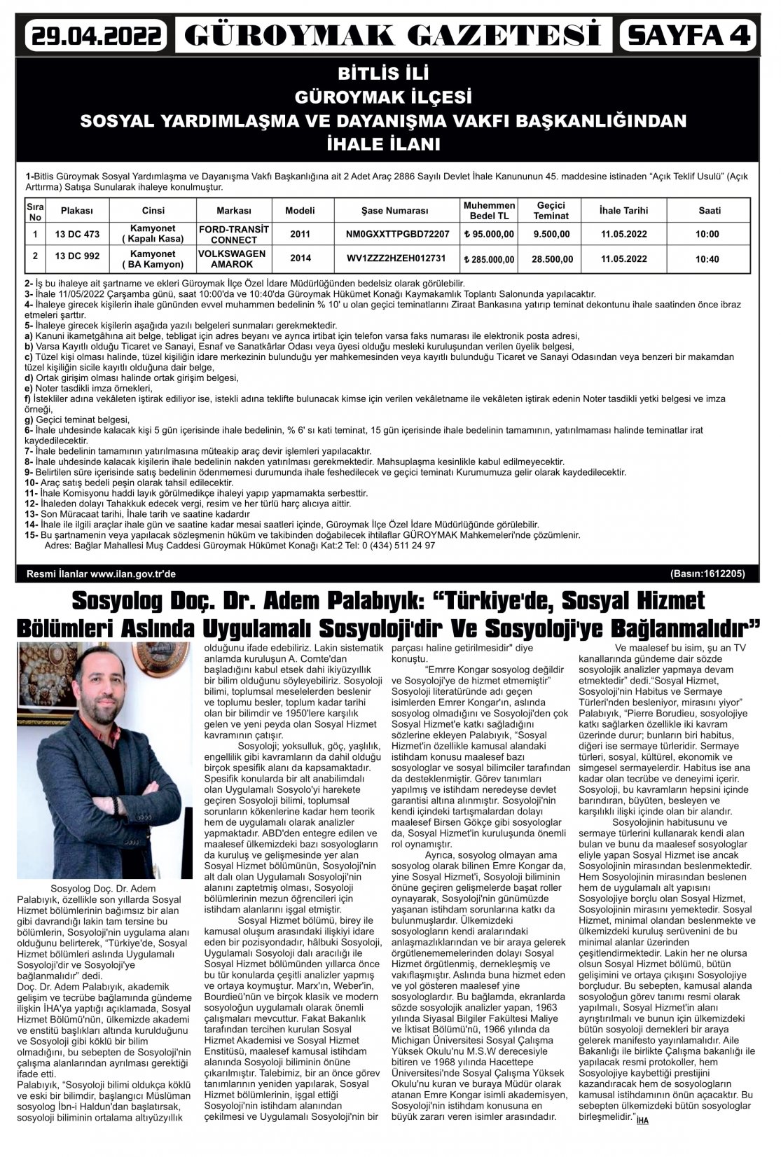 Güroymak Gazetesi 4.jpg Sayılı Gazete Küpürü