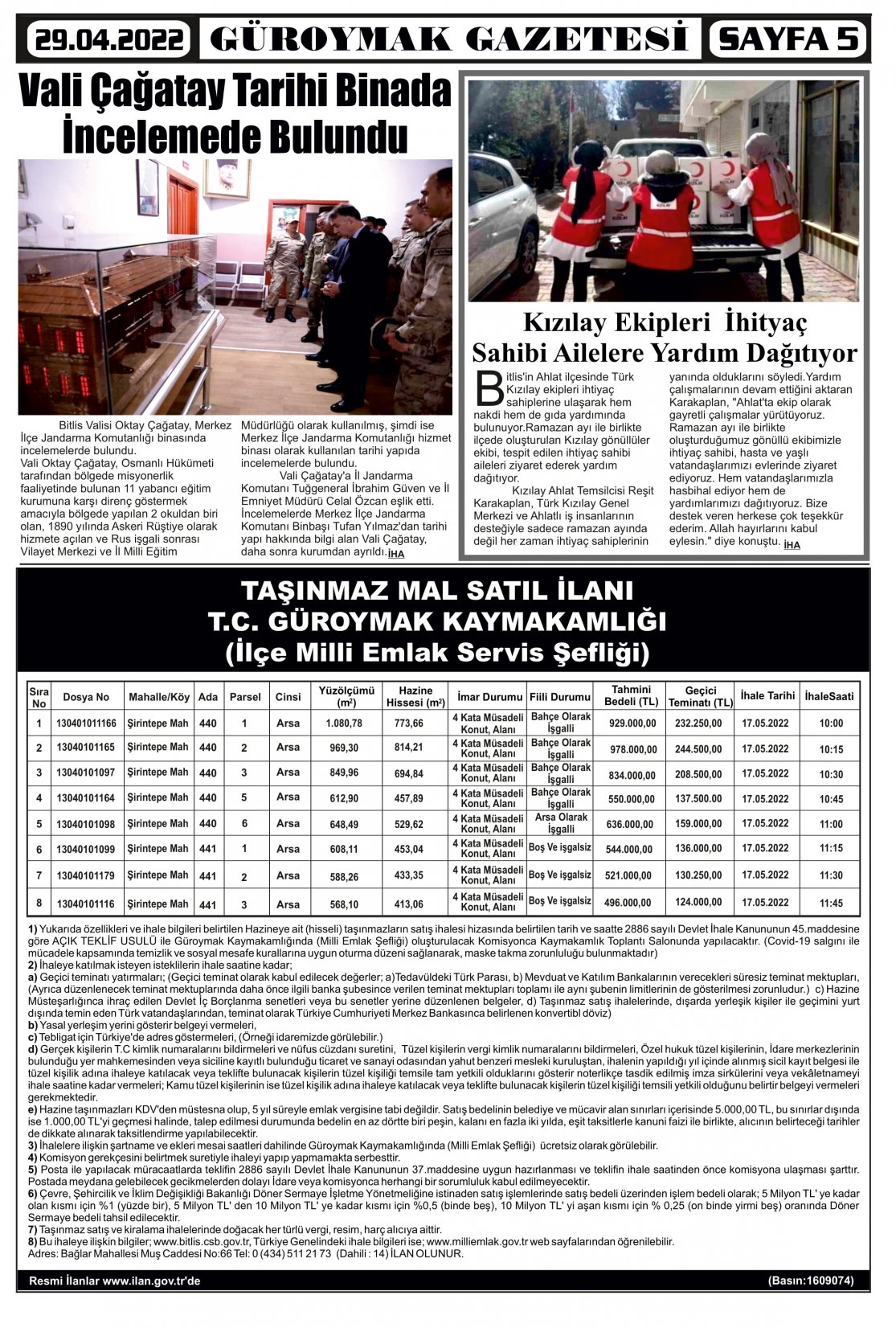 Güroymak Gazetesi 5.jpg Sayılı Gazete Küpürü