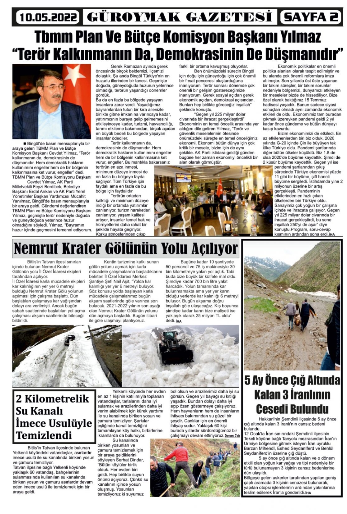 Güroymak Gazetesi  Sayılı Gazete Küpürü
