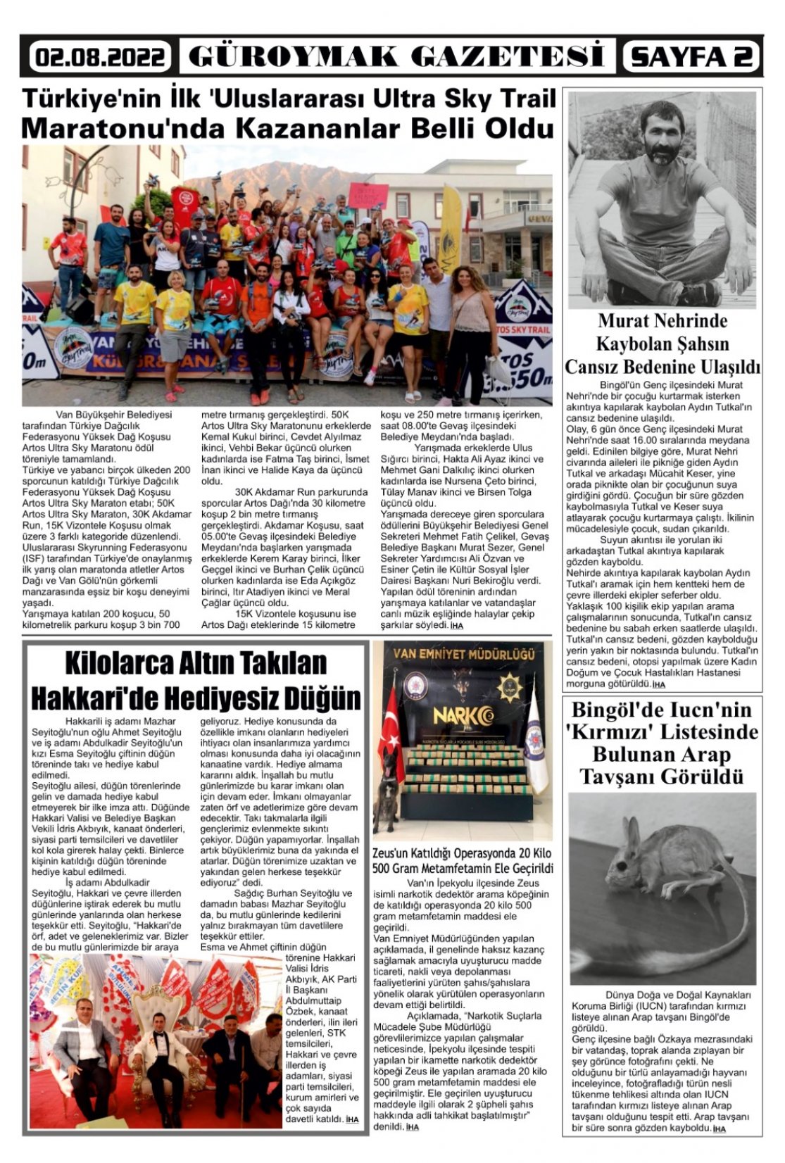 Güroymak Gazetesi  Sayılı Gazete Küpürü