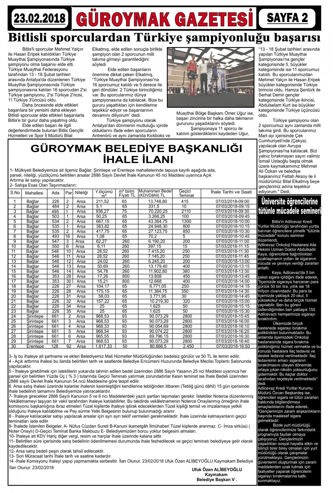 Güroymak Gazetesi 2.jpg Sayılı Gazete Küpürü