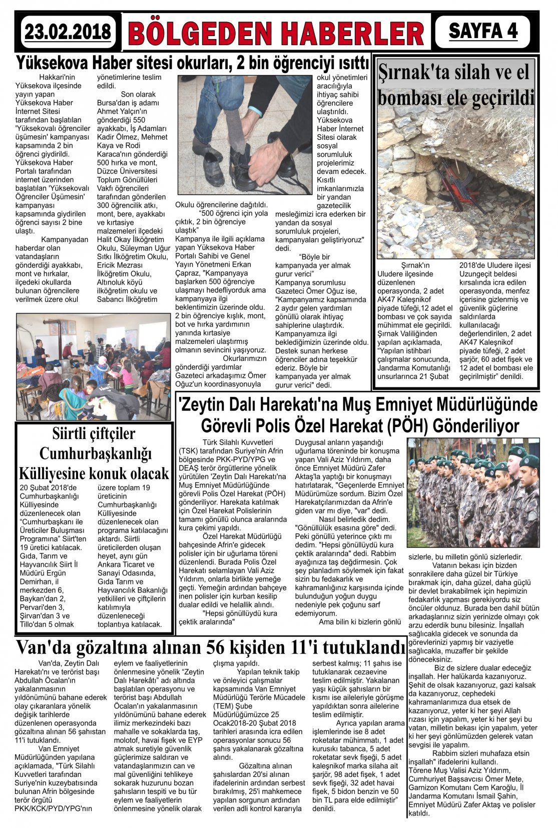 Güroymak Gazetesi 4.jpg Sayılı Gazete Küpürü