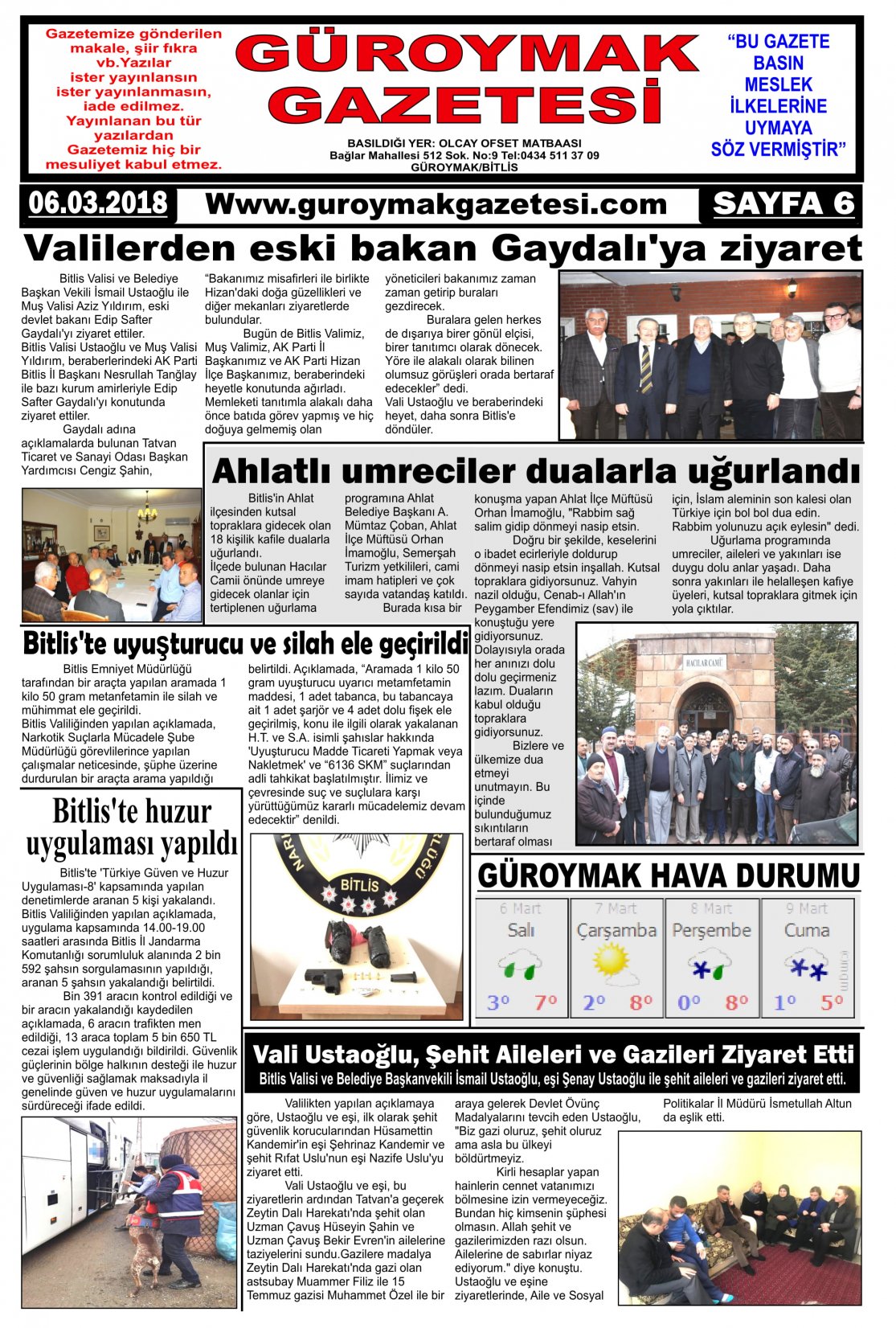 Güroymak Gazetesi 6.jpg Sayılı Gazete Küpürü