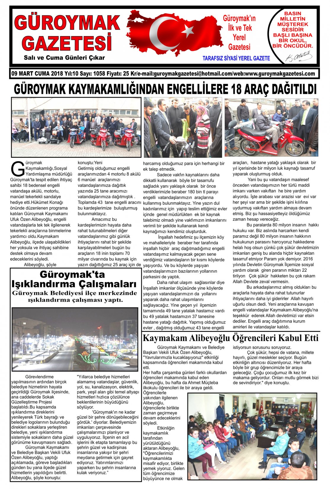 Güroymak Gazetesi 1.jpg Sayılı Gazete Küpürü