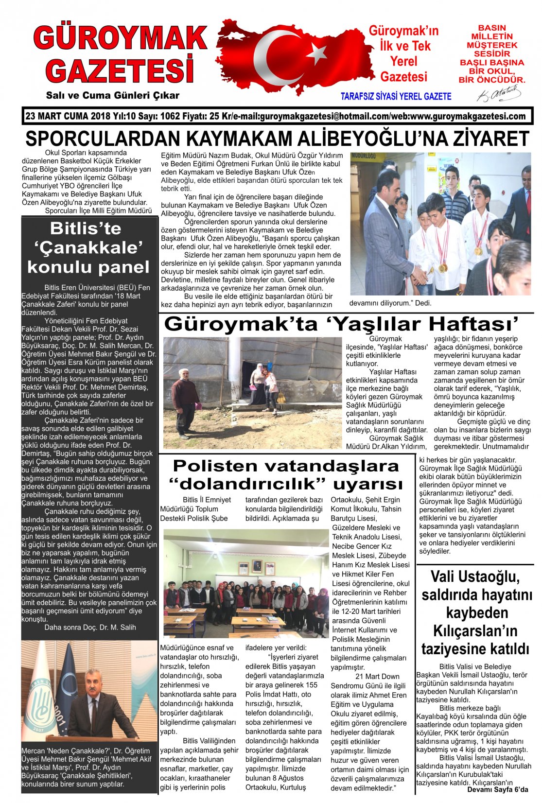 Güroymak Gazetesi 1-1.jpg Sayılı Gazete Küpürü