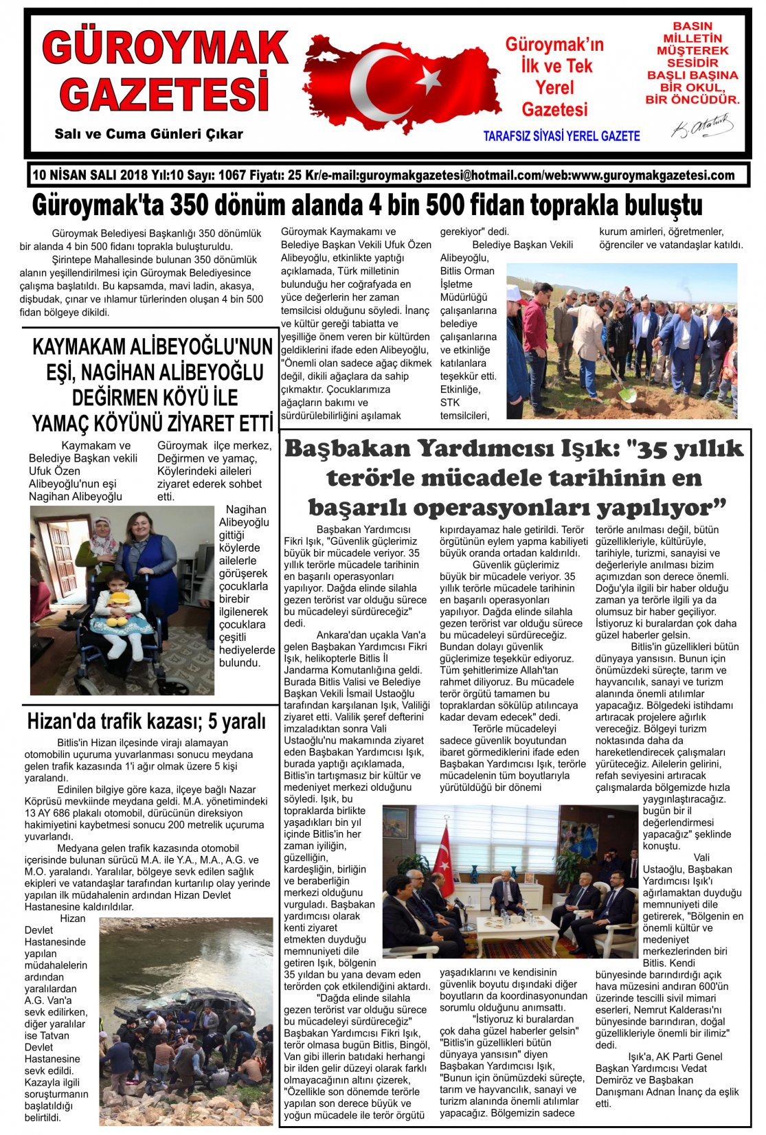 Güroymak Gazetesi 1-01.jpg Sayılı Gazete Küpürü