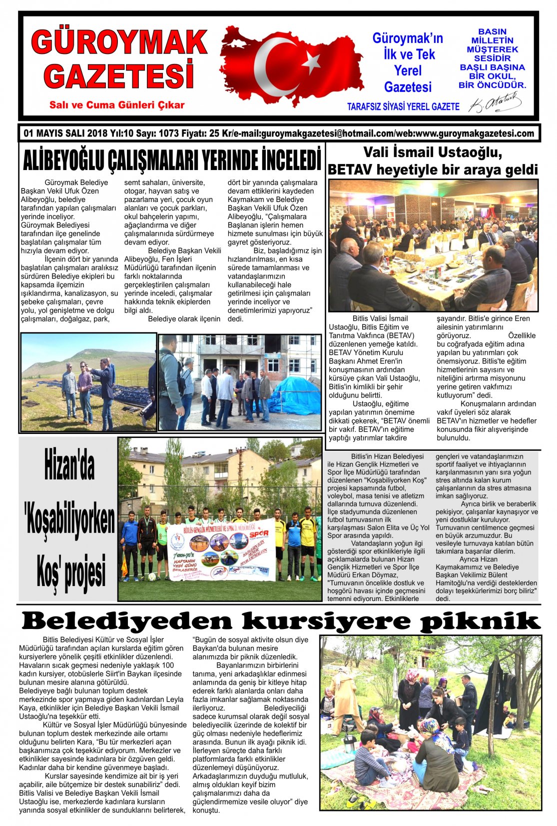 Güroymak Gazetesi 1-01.jpg Sayılı Gazete Küpürü