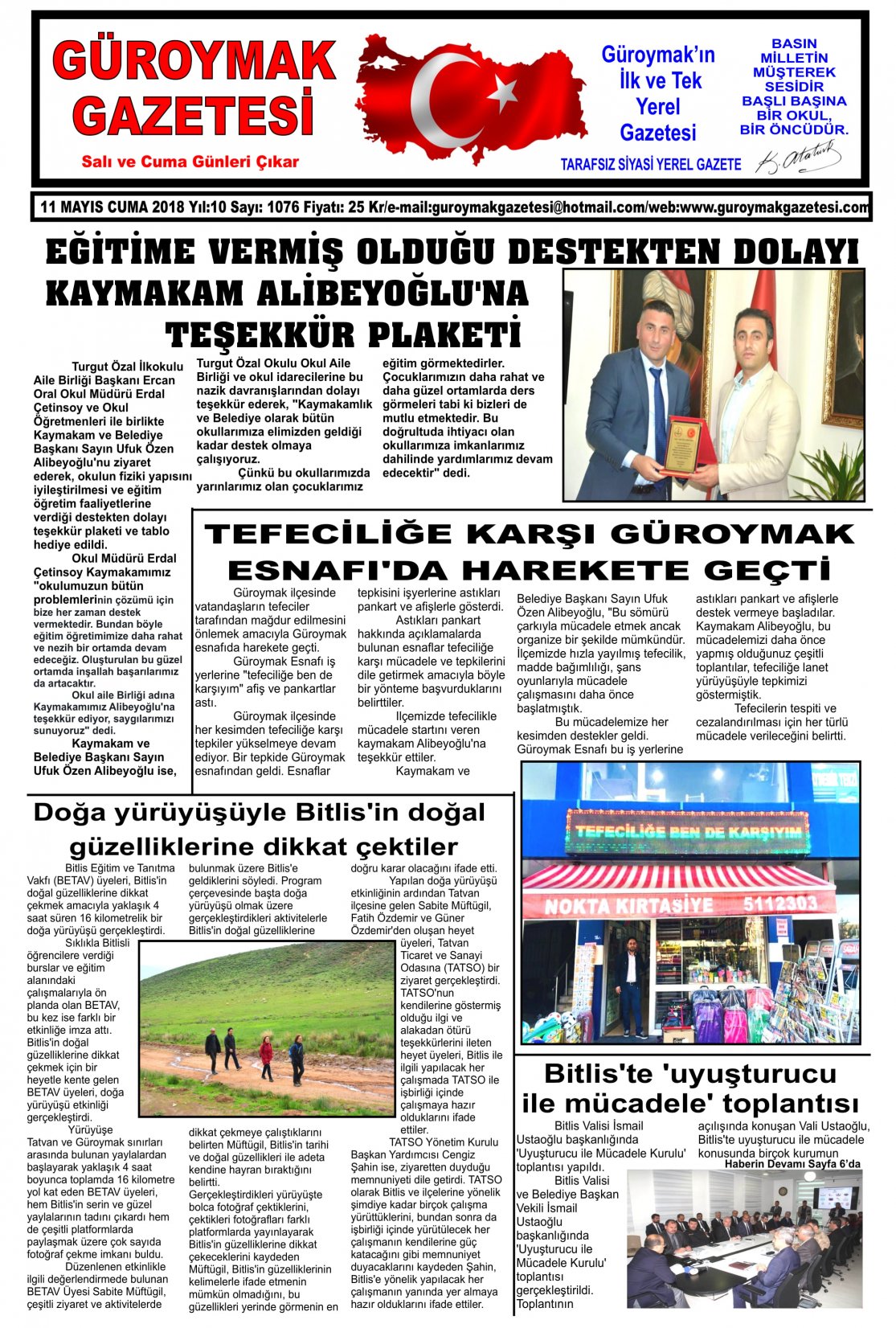 Güroymak Gazetesi 1-1.jpg Sayılı Gazete Küpürü