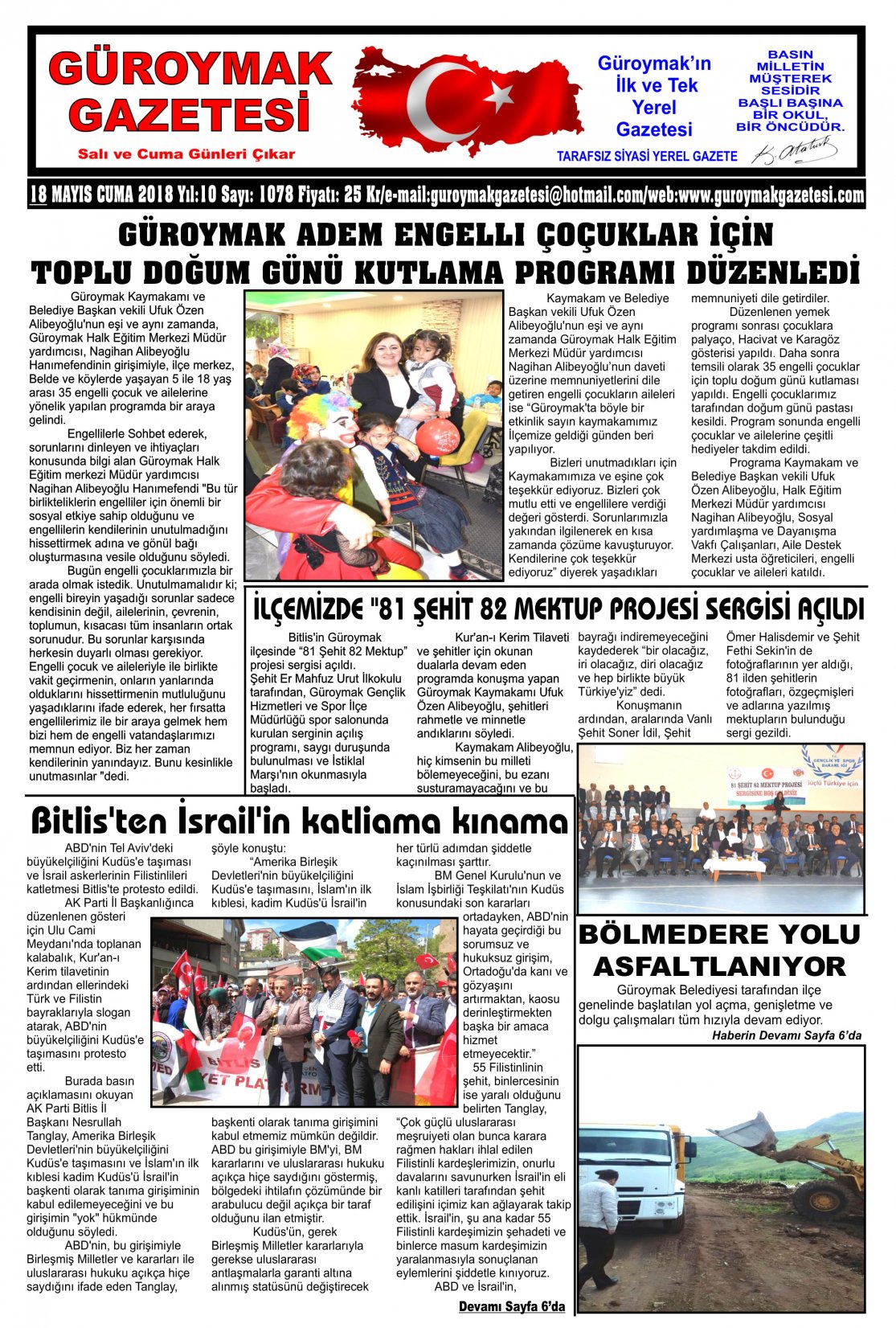 Güroymak Gazetesi 1-1.jpg Sayılı Gazete Küpürü