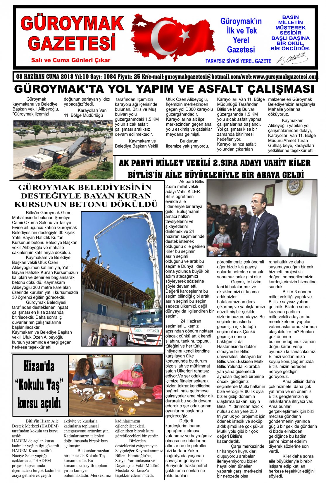 Güroymak Gazetesi 1-1.jpg Sayılı Gazete Küpürü