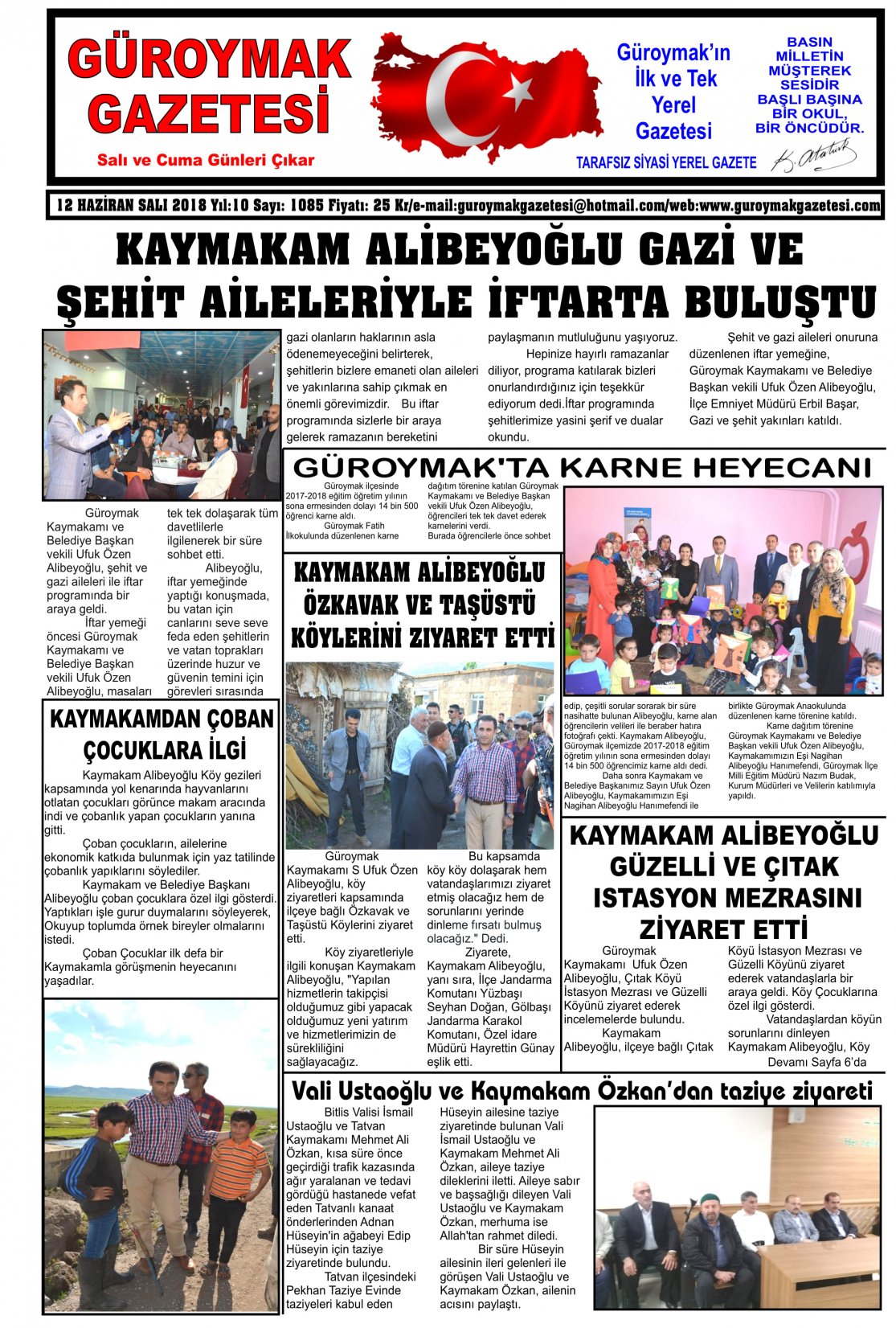 Güroymak Gazetesi 1-01.jpg Sayılı Gazete Küpürü