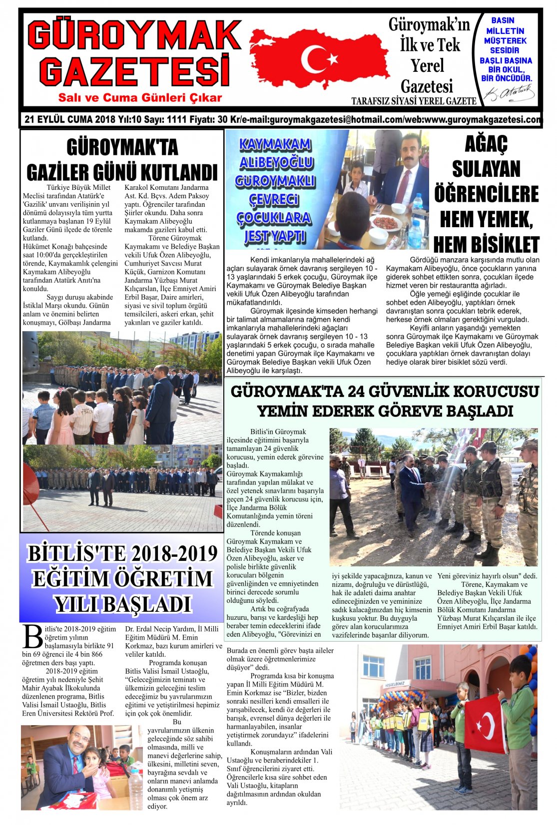 Güroymak Gazetesi 1-1.jpg Sayılı Gazete Küpürü