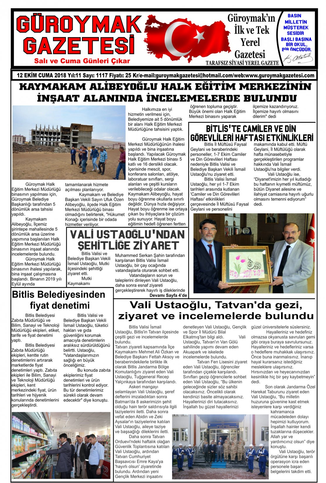 Güroymak Gazetesi 1-01.jpg Sayılı Gazete Küpürü