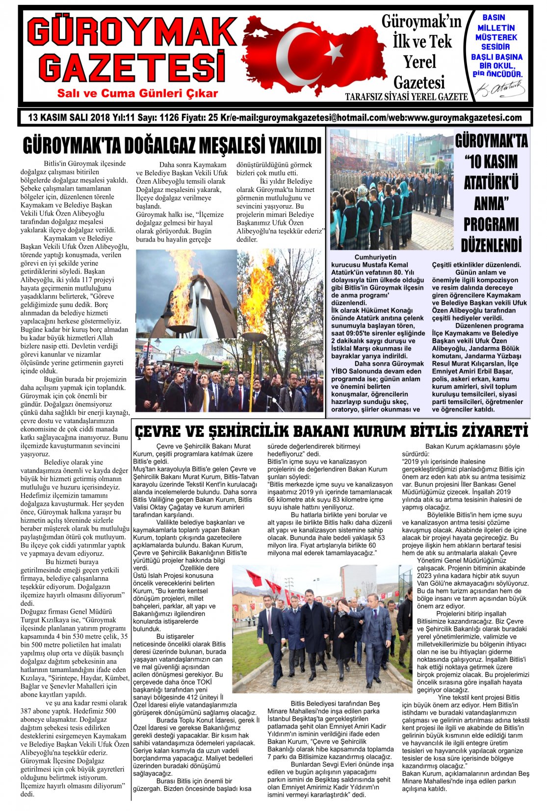 Güroymak Gazetesi 1-01.jpg Sayılı Gazete Küpürü