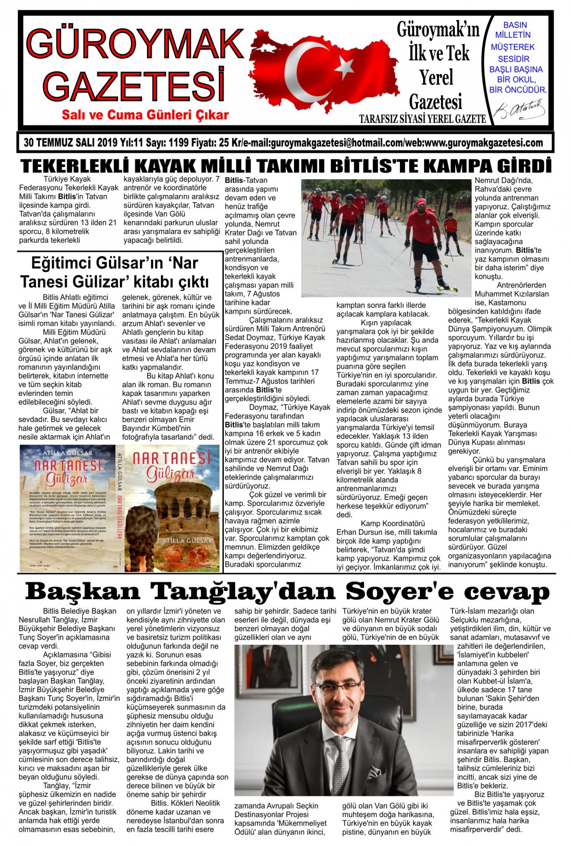 Güroymak Gazetesi 1-1.jpg Sayılı Gazete Küpürü