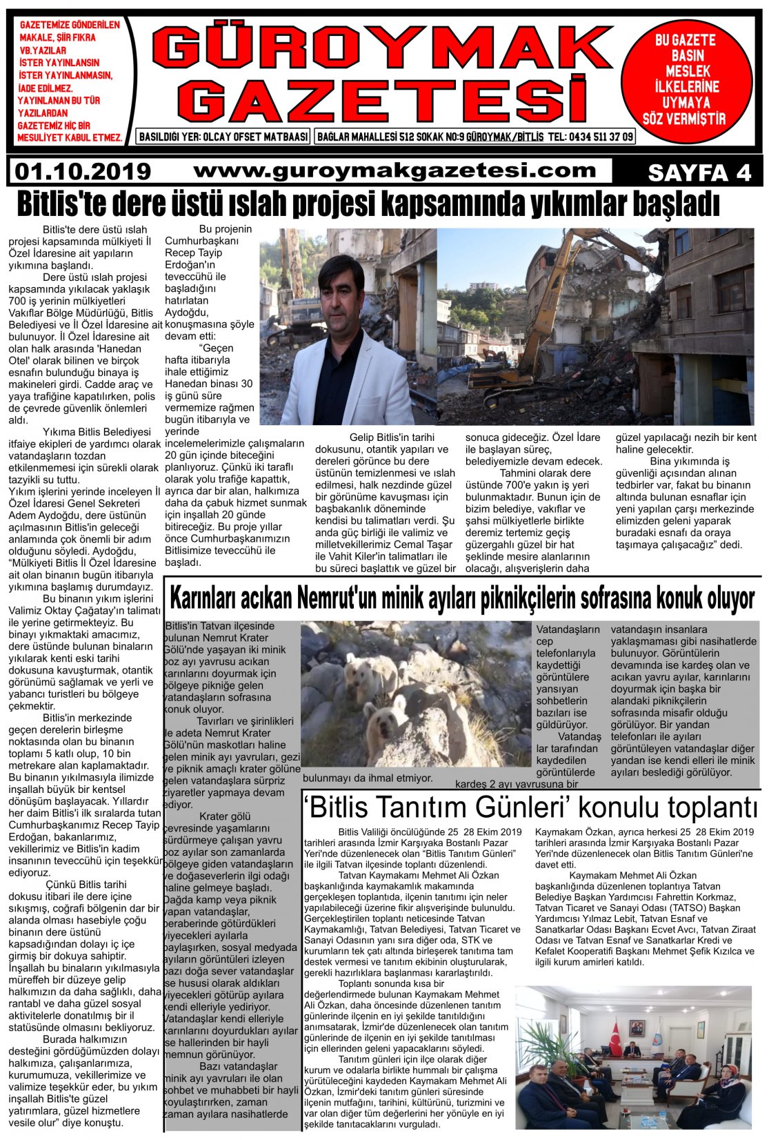 Güroymak Gazetesi 4-1.jpg Sayılı Gazete Küpürü