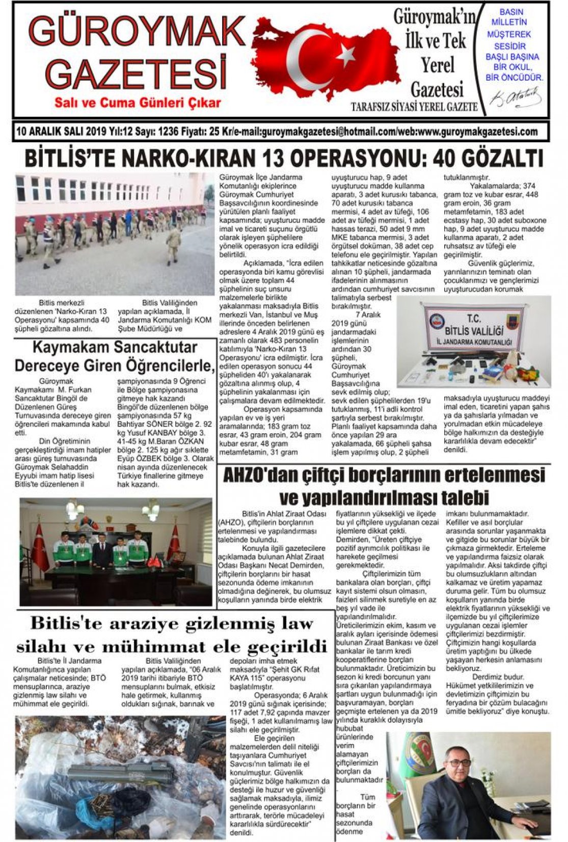 Güroymak Gazetesi 1.jpg Sayılı Gazete Küpürü