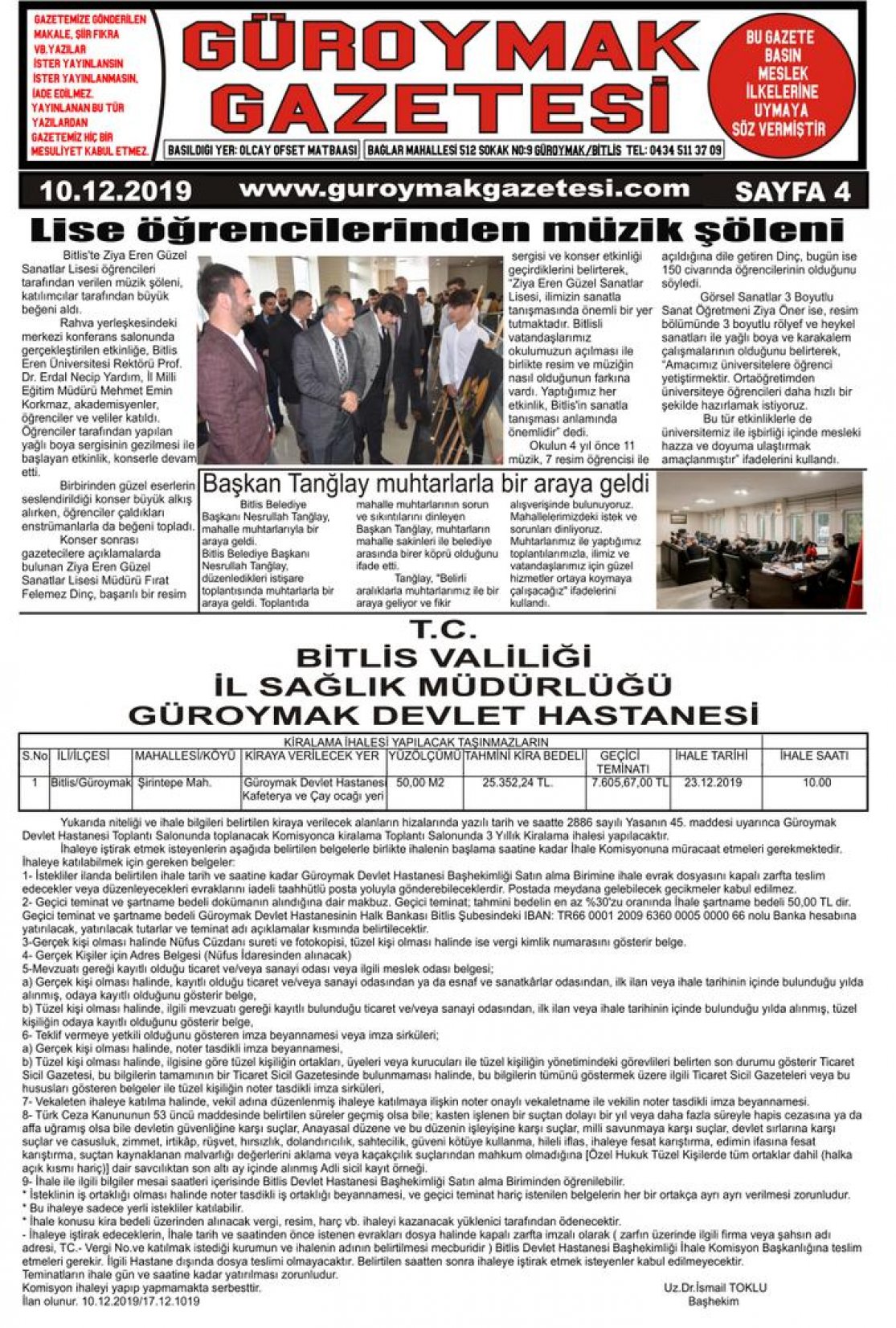 Güroymak Gazetesi 4.jpg Sayılı Gazete Küpürü