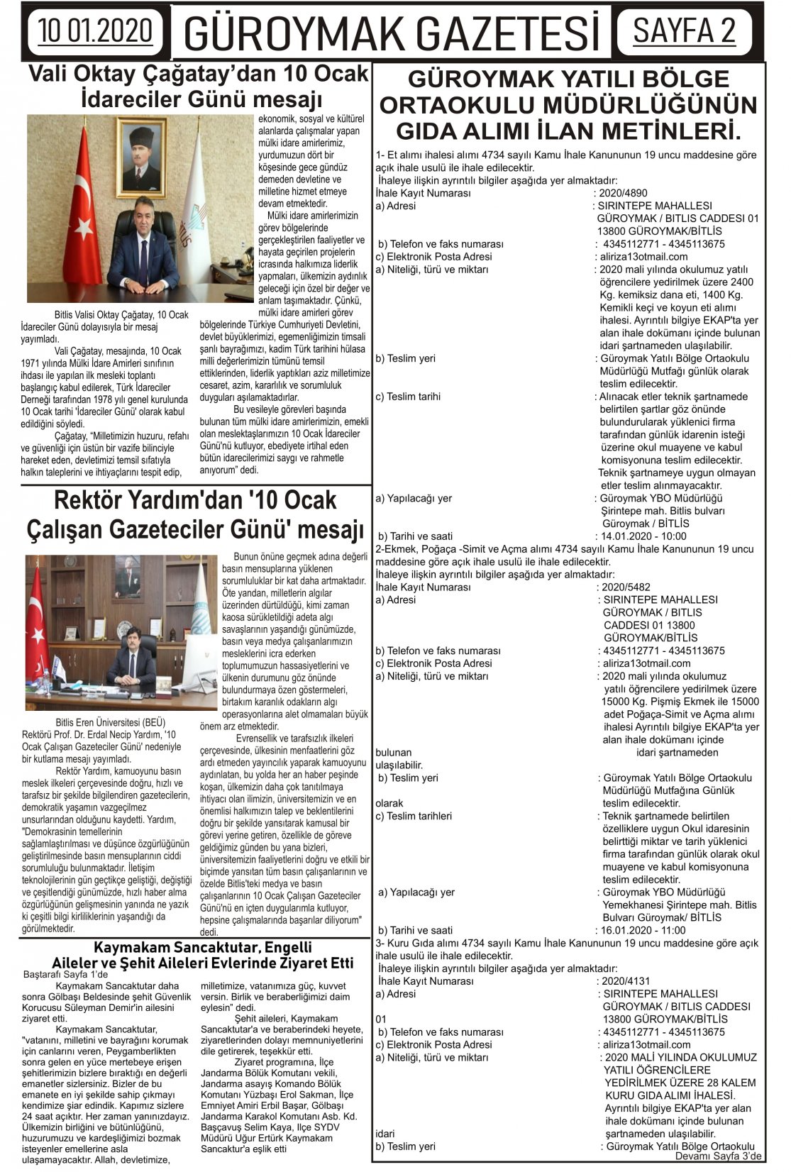 Güroymak Gazetesi 2-1.jpg Sayılı Gazete Küpürü