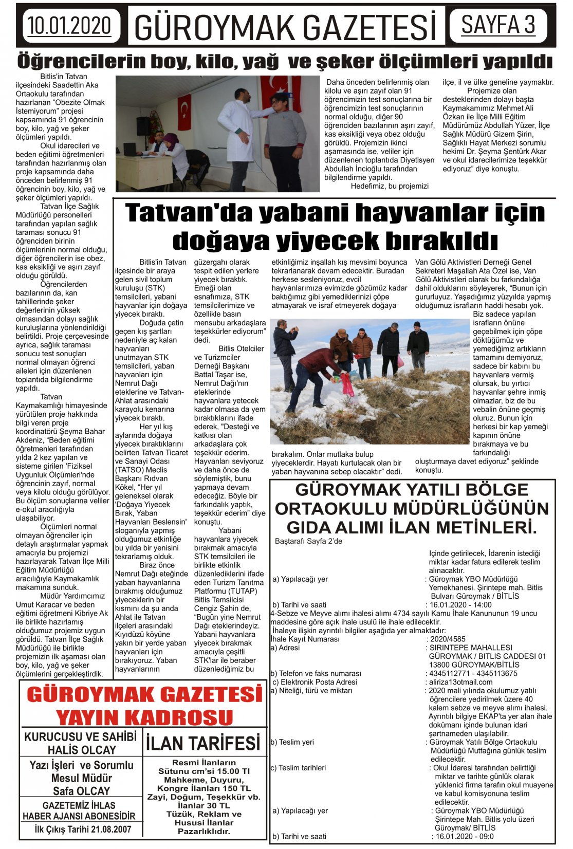 Güroymak Gazetesi 3-1.jpg Sayılı Gazete Küpürü