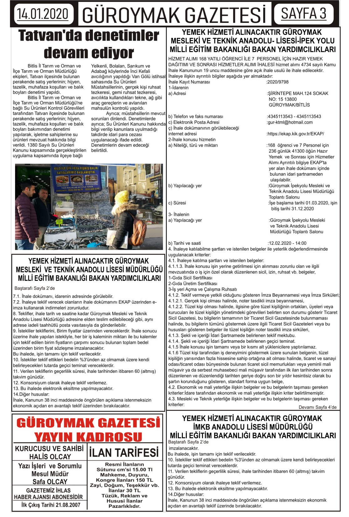 Güroymak Gazetesi 3-1.jpg Sayılı Gazete Küpürü