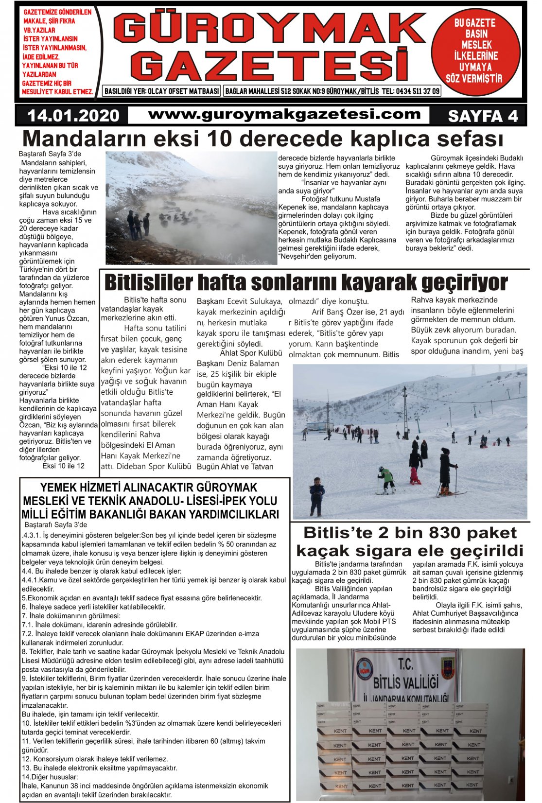 Güroymak Gazetesi 4-1.jpg Sayılı Gazete Küpürü