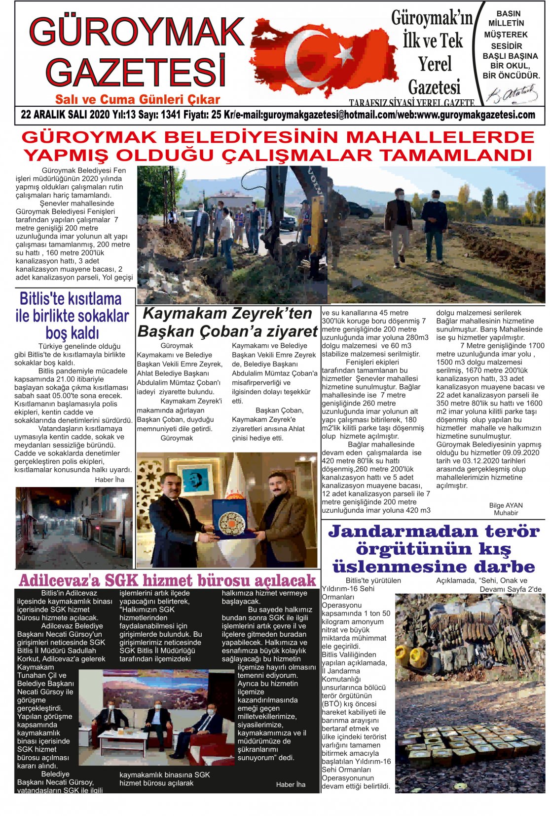 Güroymak Gazetesi 25.jpg Sayılı Gazete Küpürü