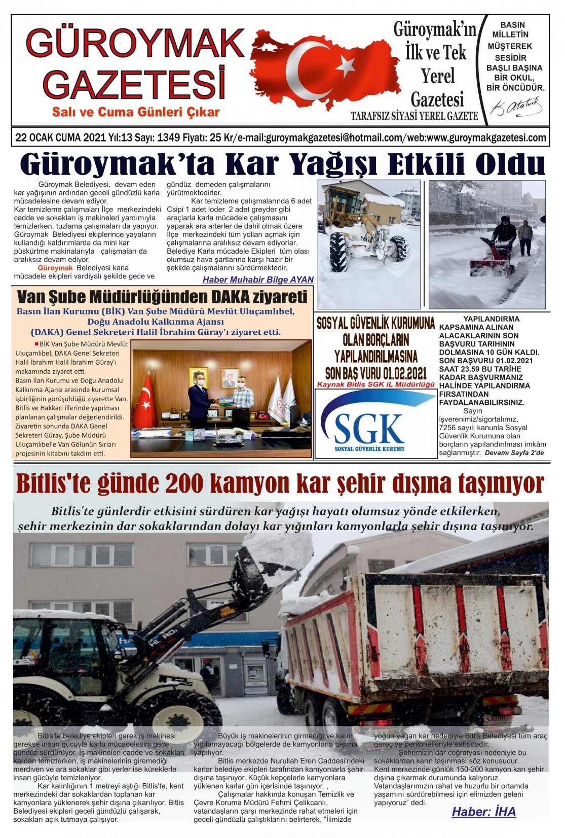 Güroymak Gazetesi 1-1.jpg Sayılı Gazete Küpürü