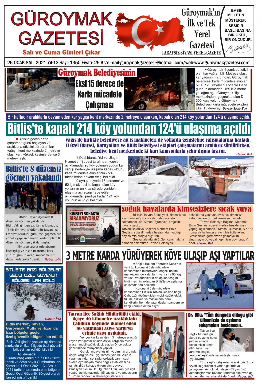 Güroymak Gazetesi 1-1.jpg Sayılı Gazete Küpürü