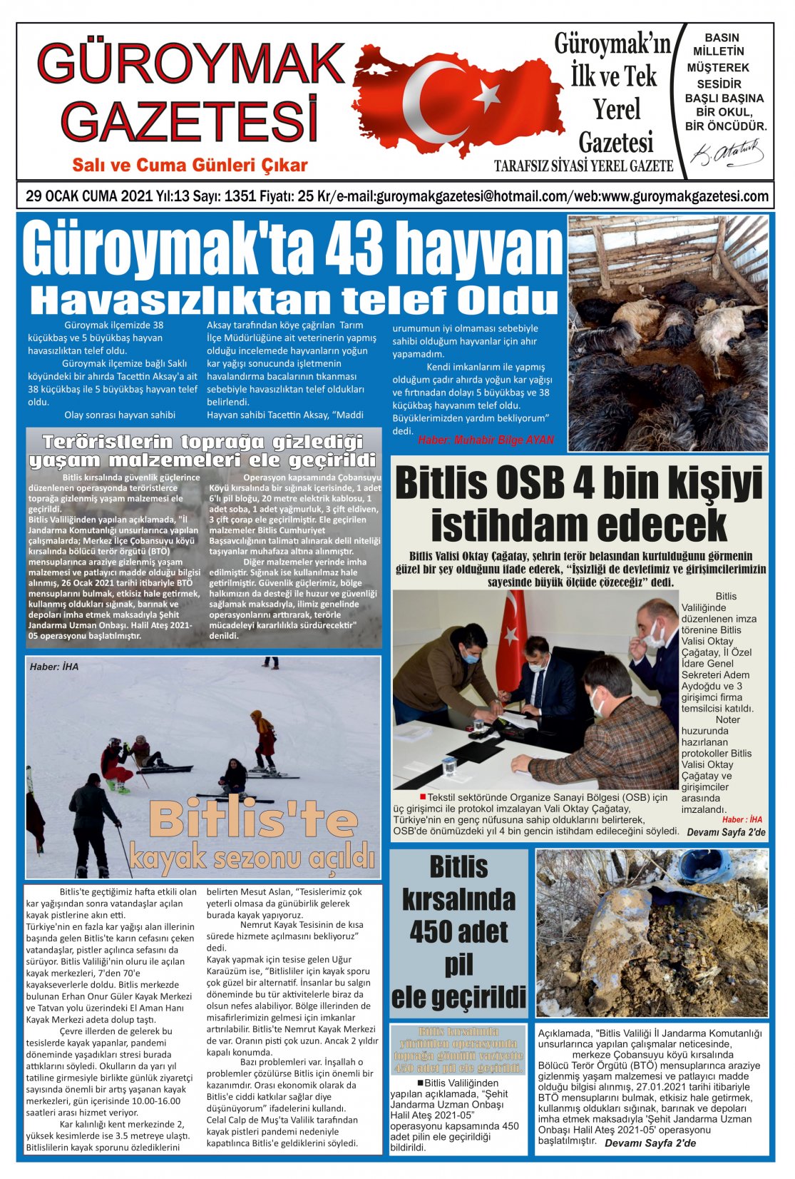 Güroymak Gazetesi 1-1.jpg Sayılı Gazete Küpürü