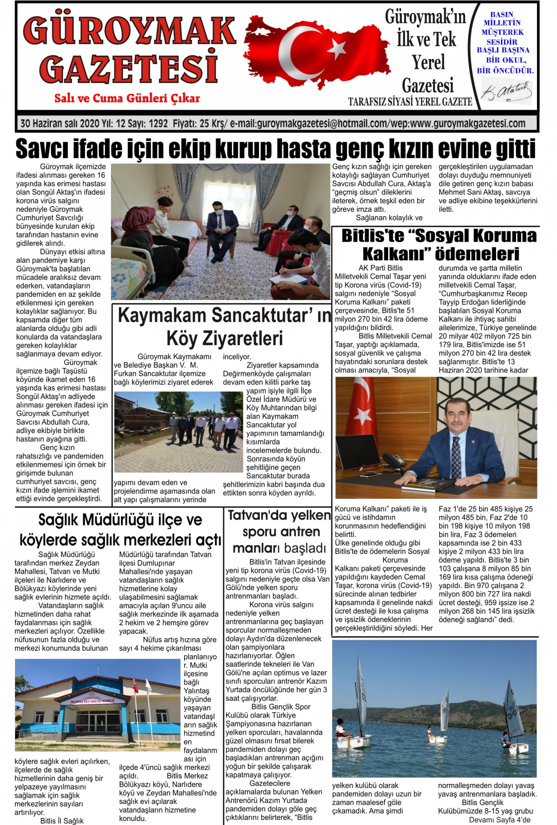 Güroymak Gazetesi  Sayılı Gazete Küpürü