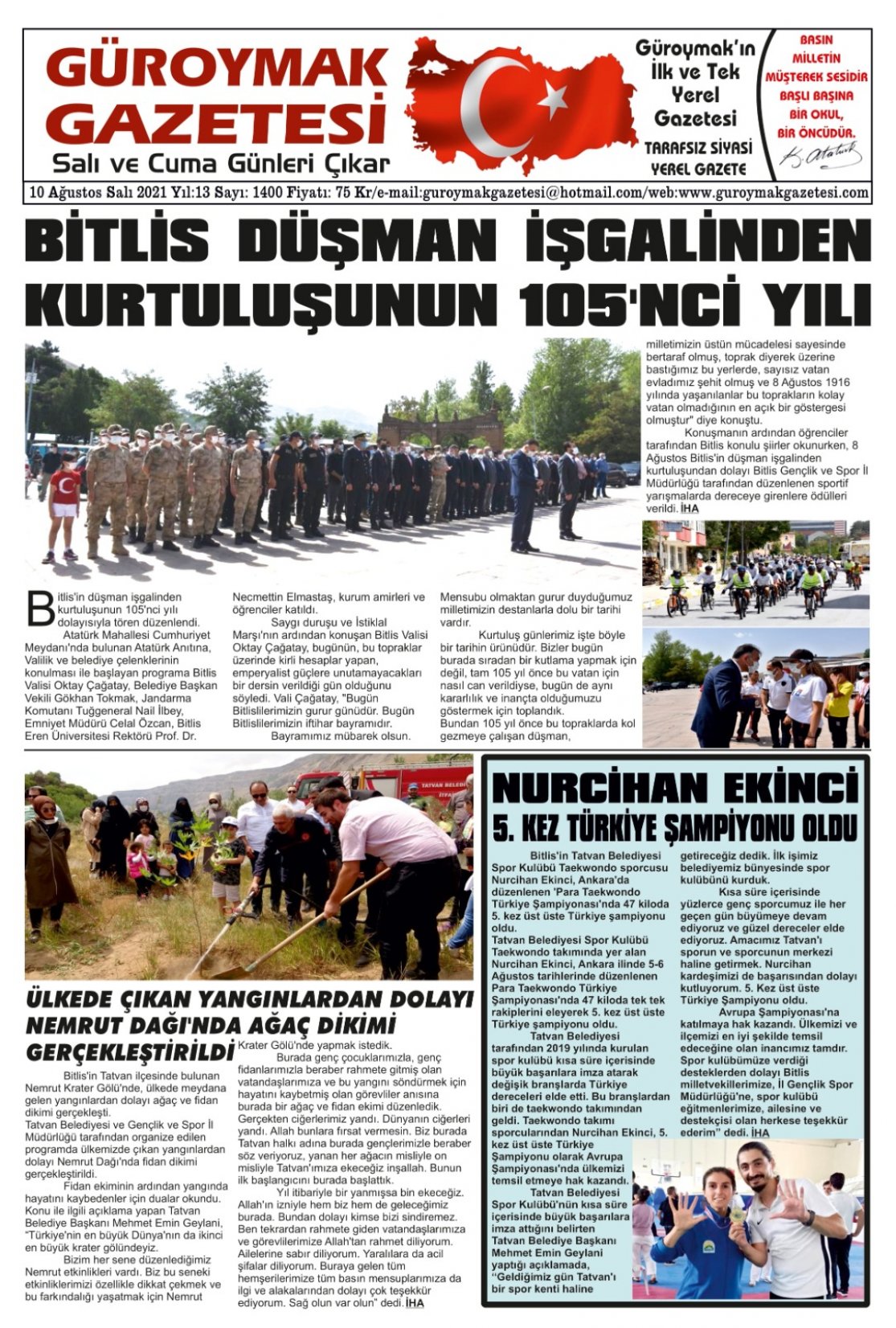 Güroymak Gazetesi 1.jpeg Sayılı Gazete Küpürü