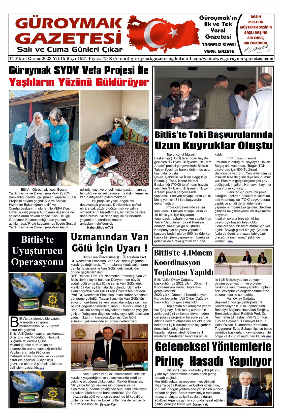 Güroymak Gazetesi 1-1.jpg Sayılı Gazete Küpürü