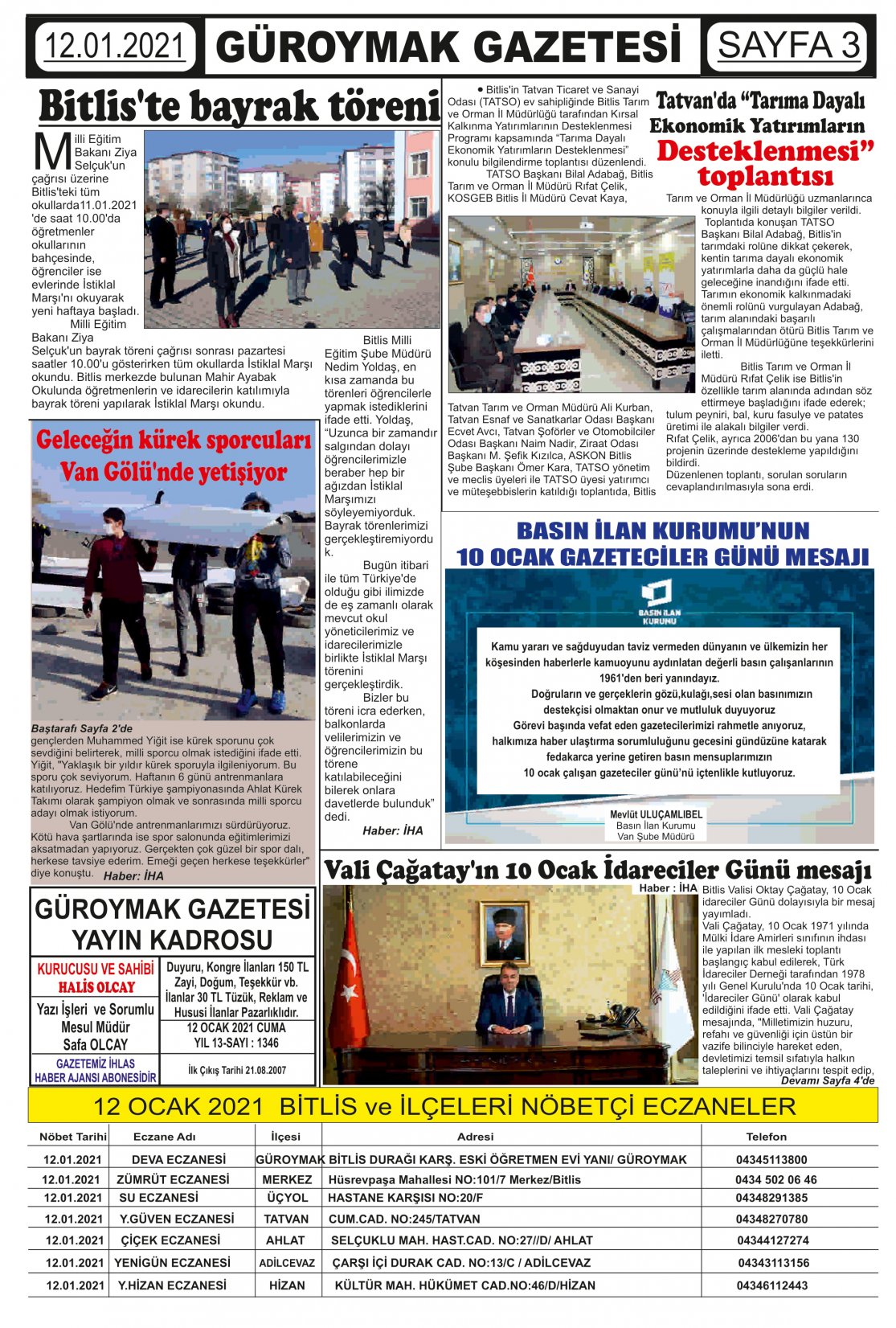 Güroymak Gazetesi  Sayılı Gazete Küpürü