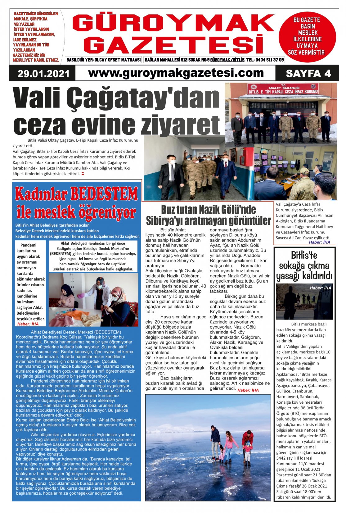 Güroymak Gazetesi  Sayılı Gazete Küpürü