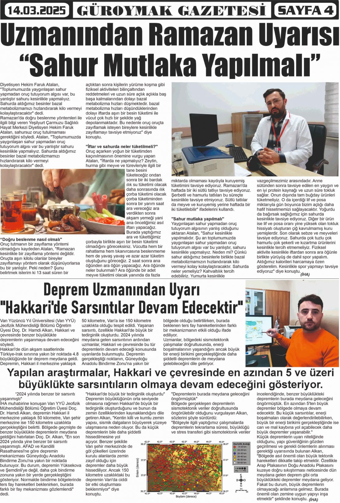 Güroymak Gazetesi 4.jpg Sayılı Gazete Küpürü