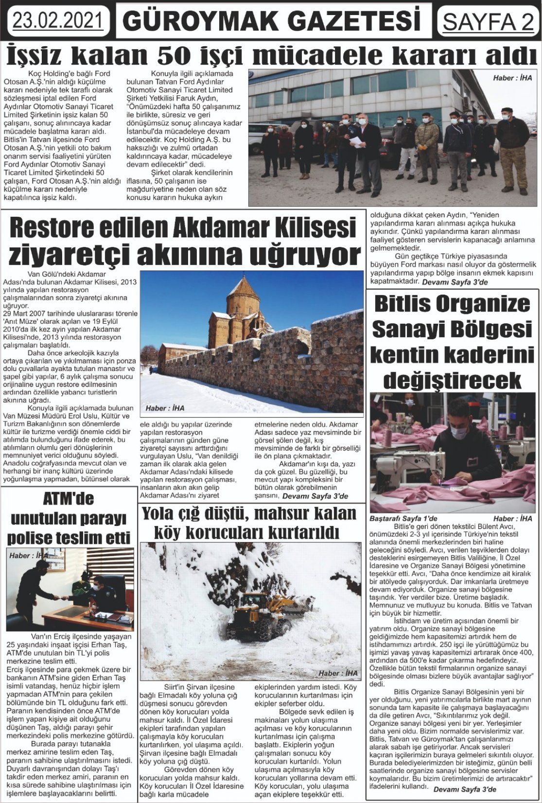 Güroymak Gazetesi  Sayılı Gazete Küpürü