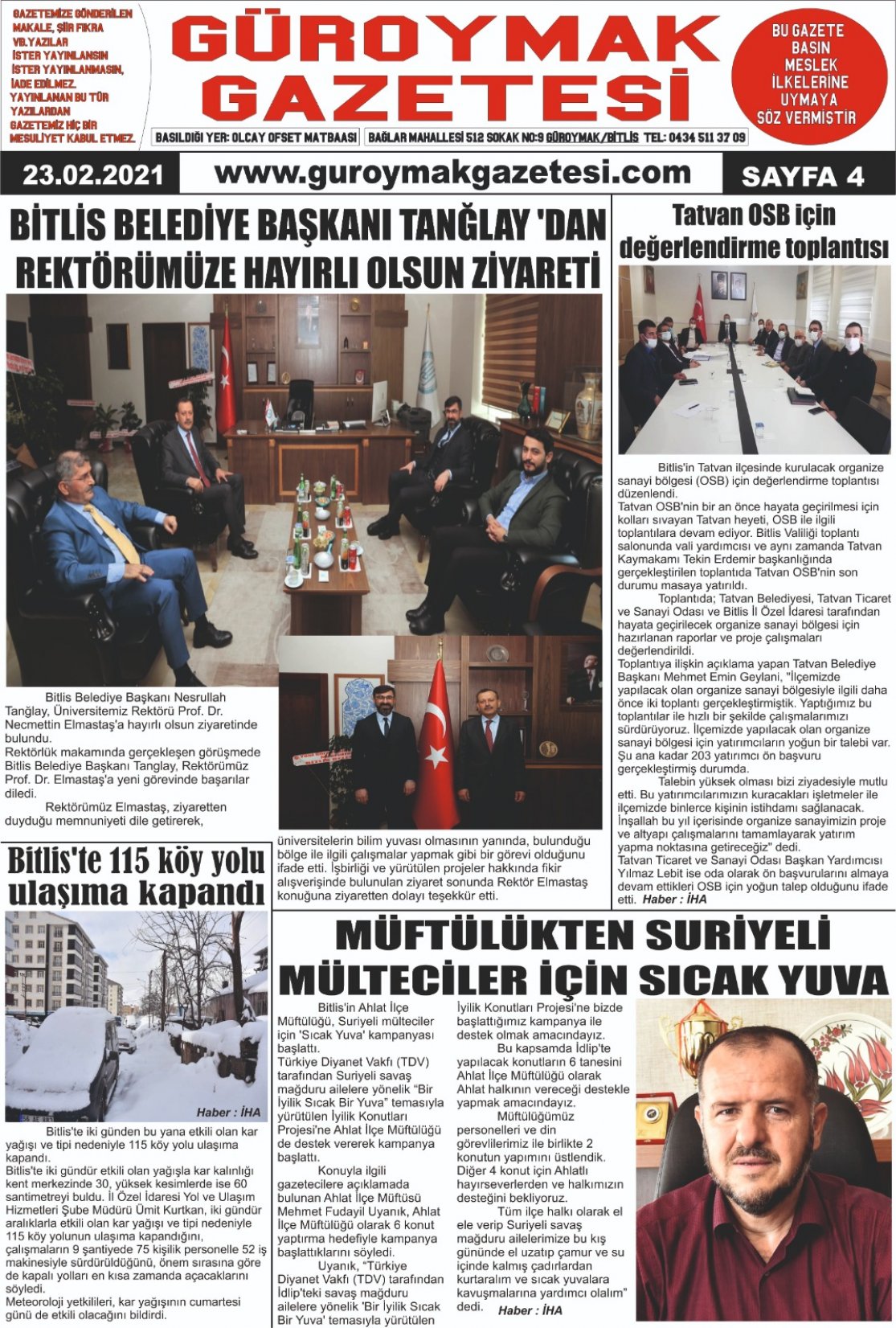 Güroymak Gazetesi  Sayılı Gazete Küpürü