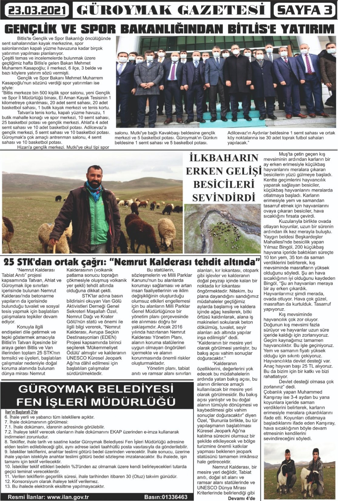 Güroymak Gazetesi  Sayılı Gazete Küpürü