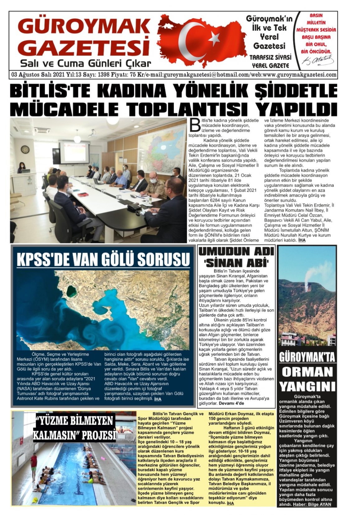 Güroymak Gazetesi  Sayılı Gazete Küpürü