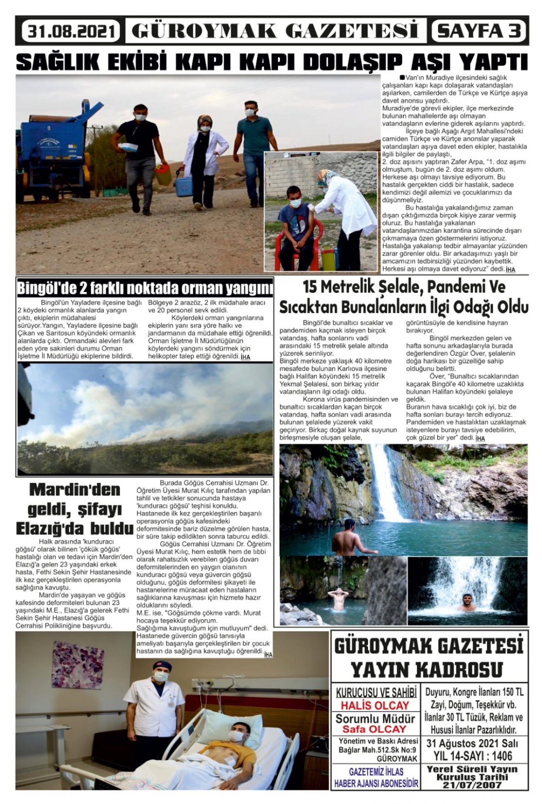 Güroymak Gazetesi  Sayılı Gazete Küpürü