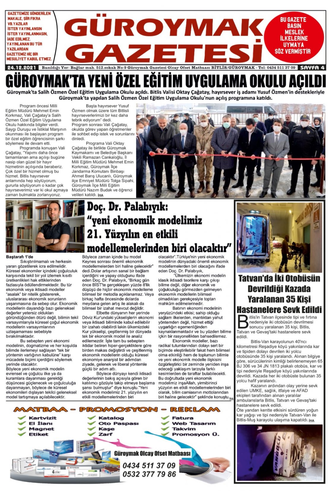 Güroymak Gazetesi  Sayılı Gazete Küpürü