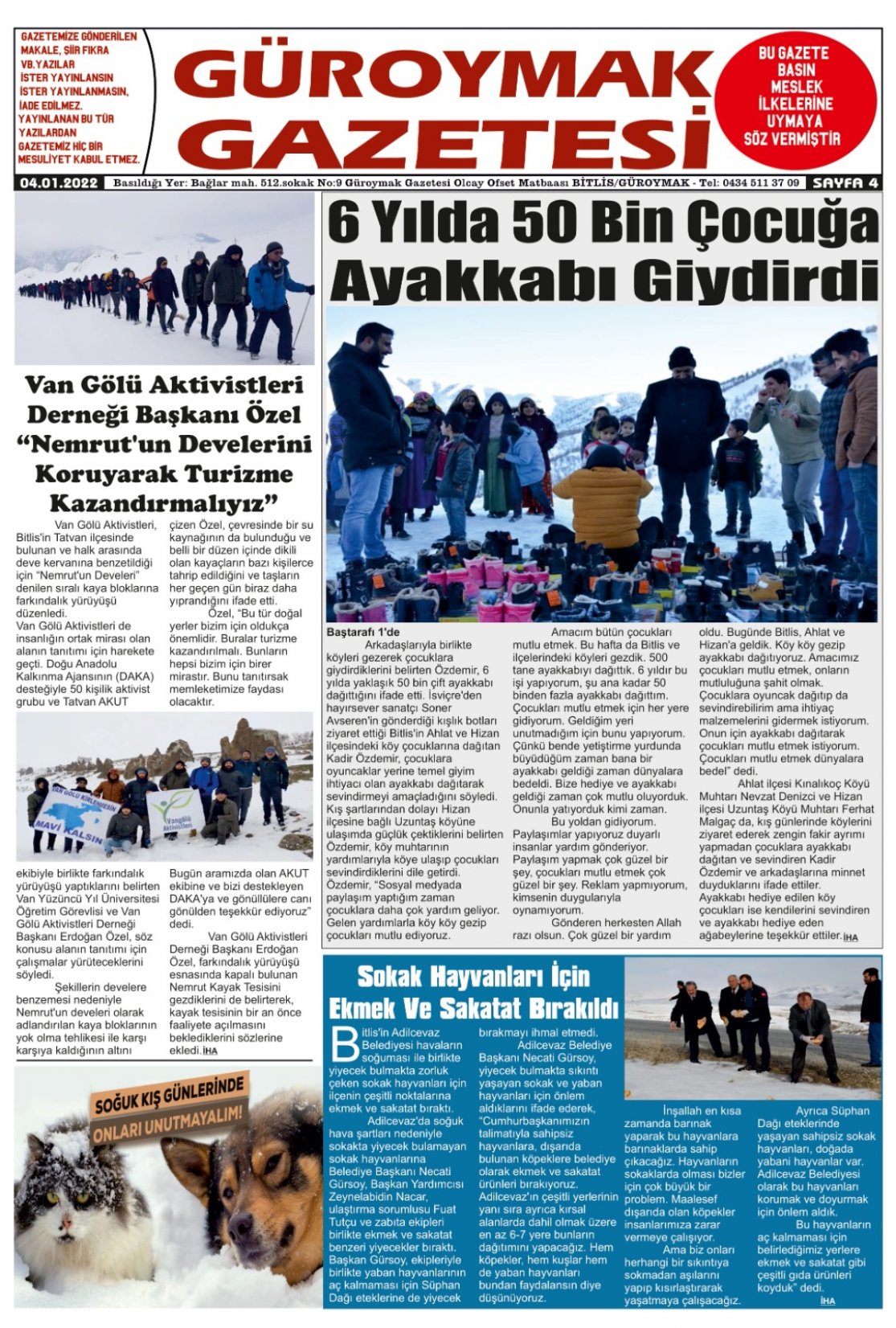 Güroymak Gazetesi  Sayılı Gazete Küpürü