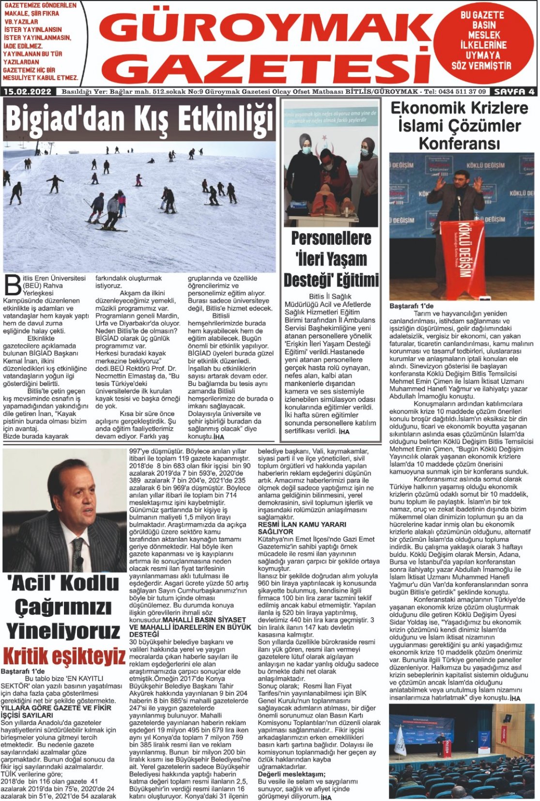 Güroymak Gazetesi  Sayılı Gazete Küpürü